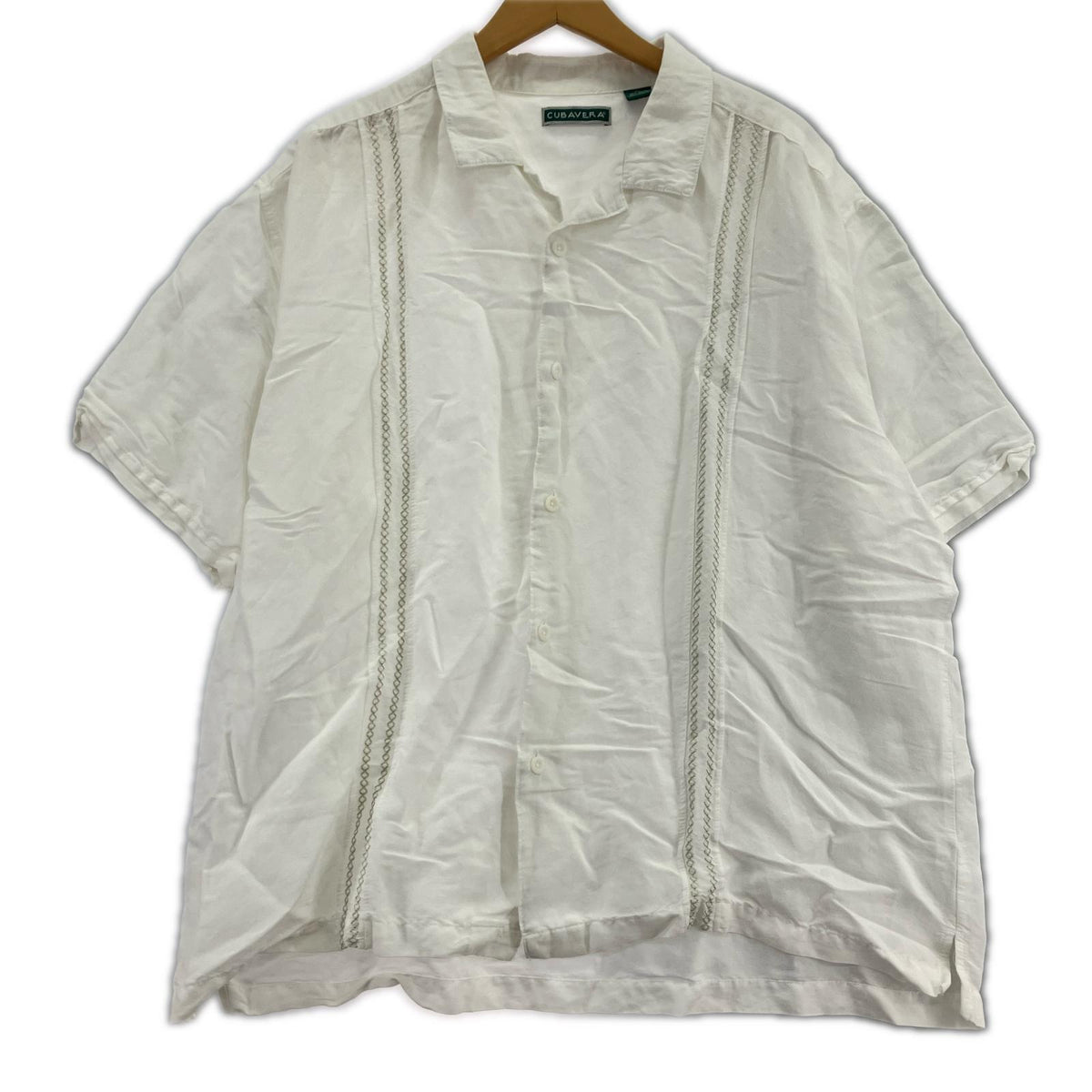 半袖シャツ CUBAVERA ﾗﾐｰﾚｰﾖﾝｷｭｰﾊﾞｼｬﾂ WHT XL ホワイト