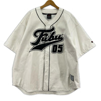 半袖シャツ FUBU ﾌｪｲｸﾚｻﾞｰ ﾍﾞｰｽﾎﾞｰﾙ ｼｬﾂ 白 L L ホワイト