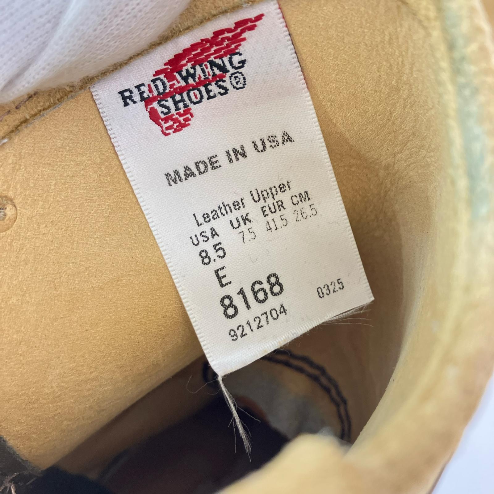 ブーツ RED WING 8168 PECOS BOOT スウェード ペコスブーツ 8 1/2 ベージュ ベージュ