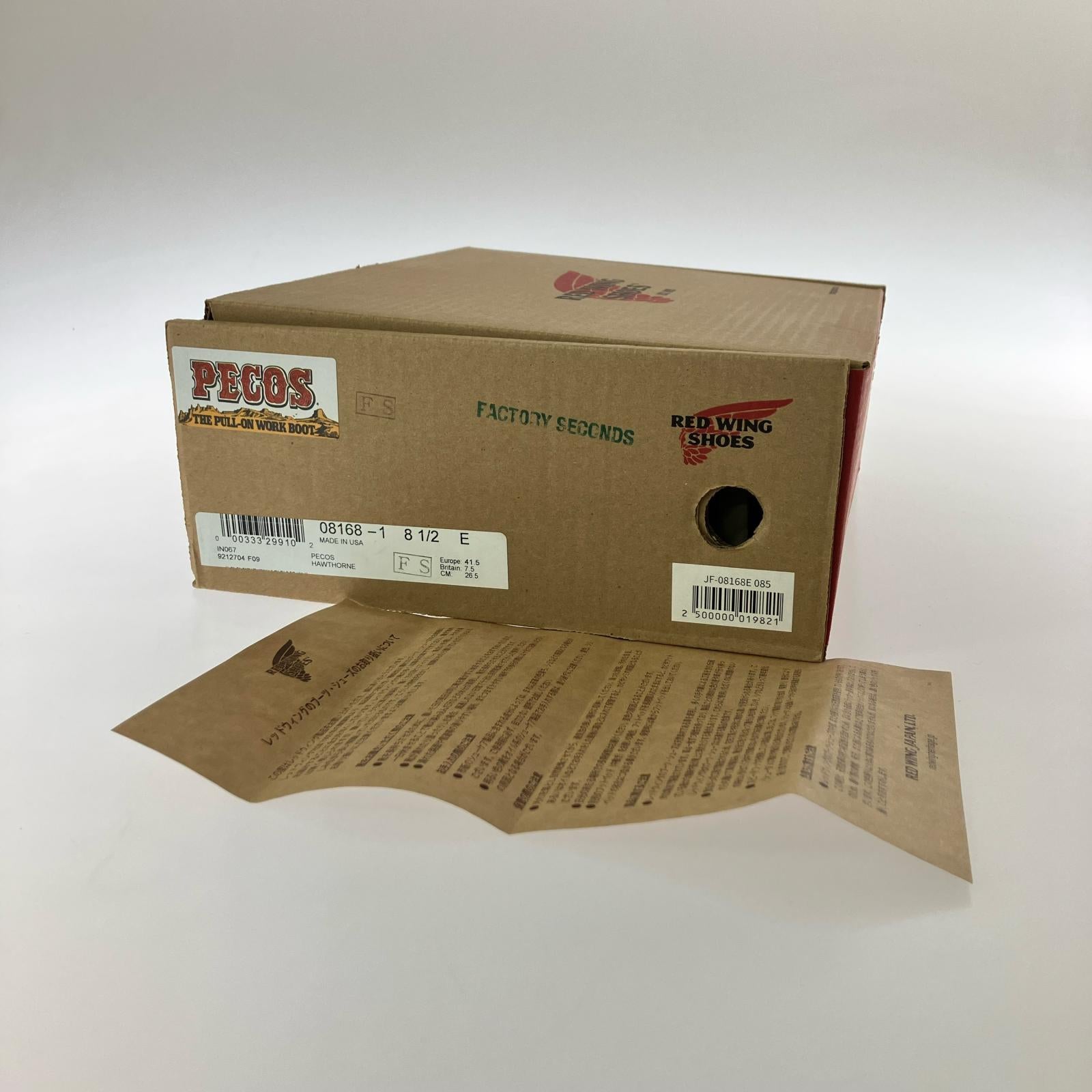 ブーツ RED WING 8168 PECOS BOOT スウェード ペコスブーツ 8 1/2 ベージュ ベージュ