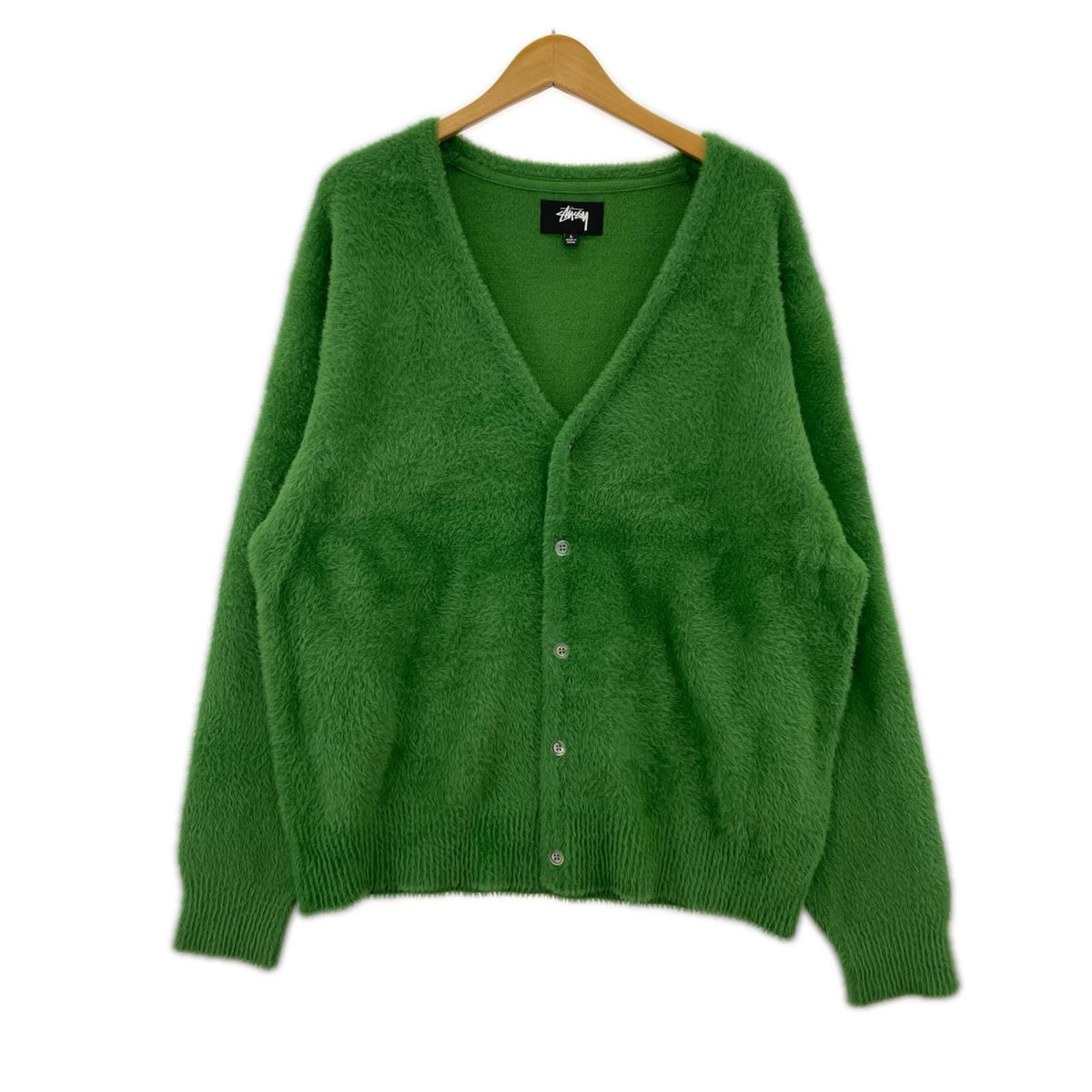 カーディガン ｱｸﾘﾙ　ﾅｲﾛﾝ（L) L グリーン