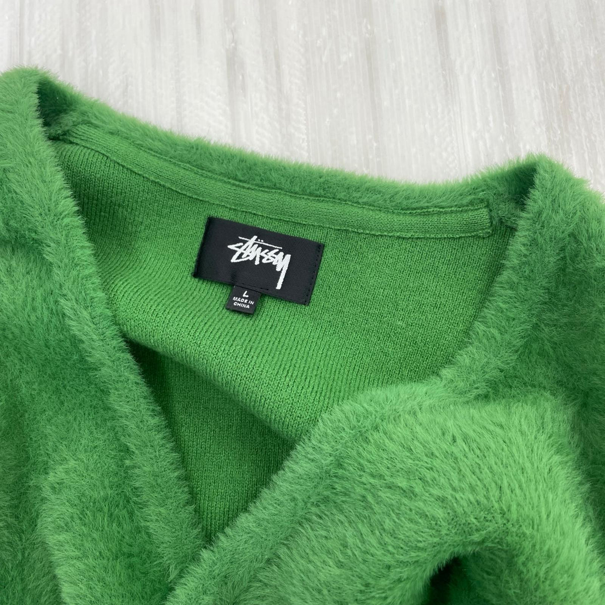 カーディガン ｱｸﾘﾙ　ﾅｲﾛﾝ（L) L グリーン