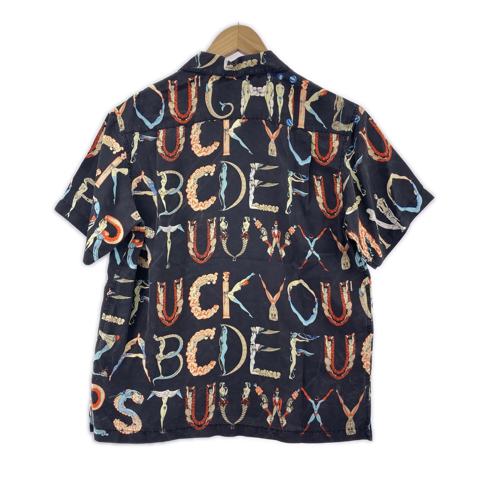半袖シャツ 18SS Alphabet Silk Shirt　黒（S） S ブラック