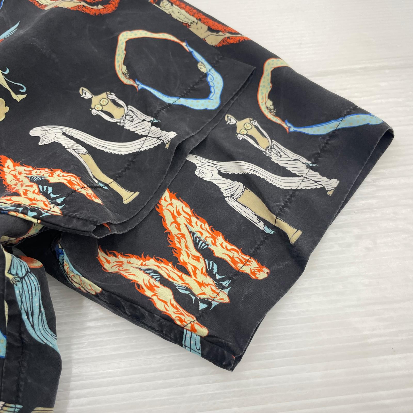 半袖シャツ 18SS Alphabet Silk Shirt　黒（S） S ブラック