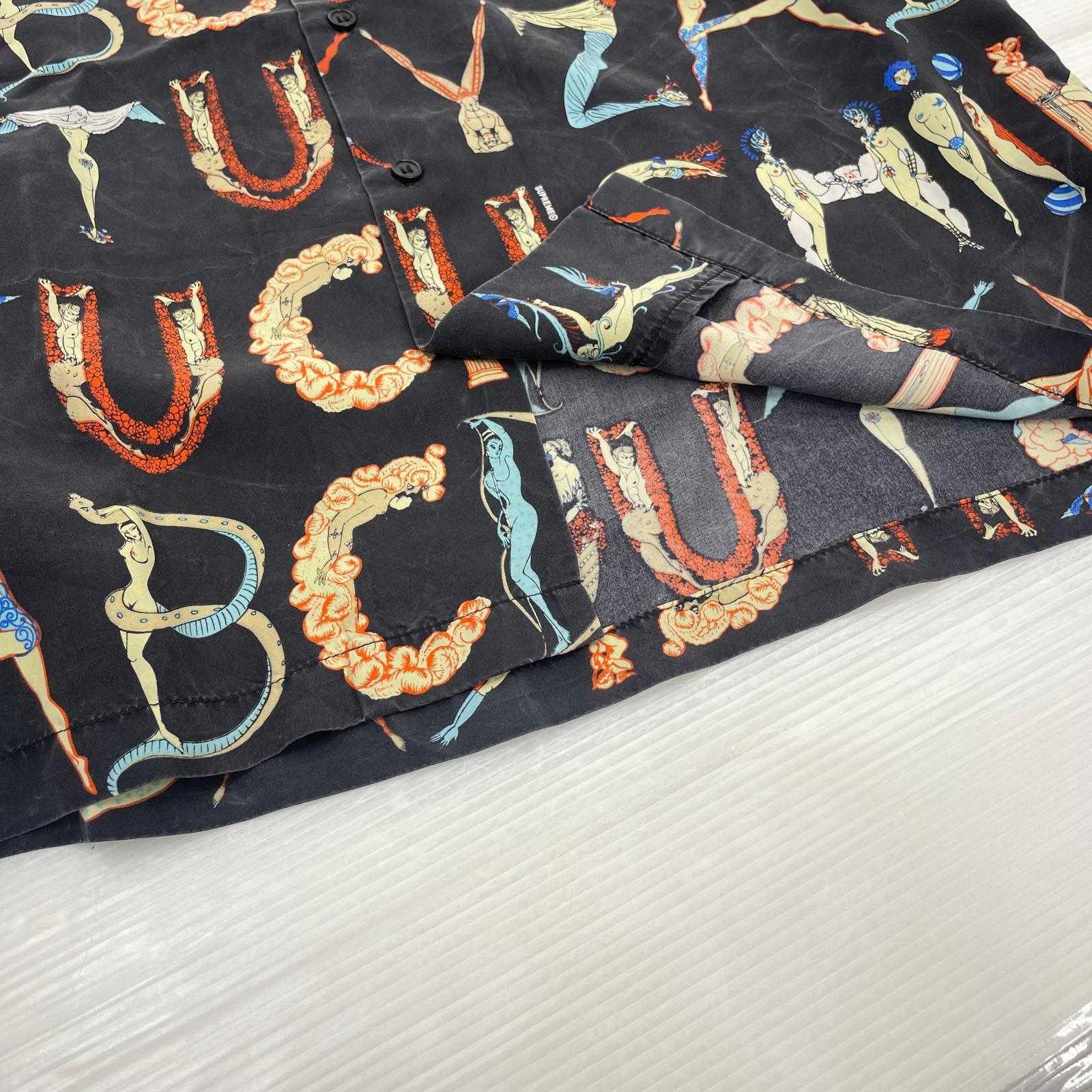 半袖シャツ 18SS Alphabet Silk Shirt　黒（S） S ブラック