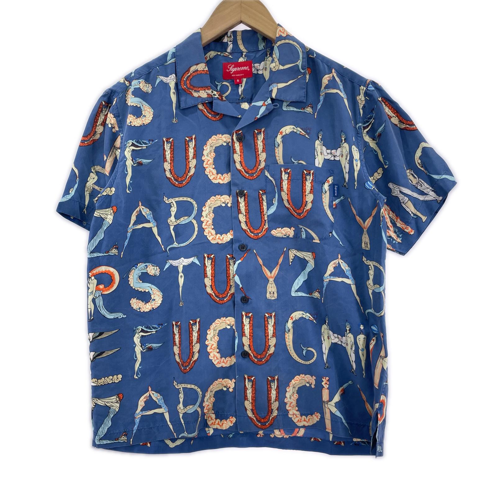 半袖シャツ 18SS Alphabet Silk Shirt　青（S） S ブルー