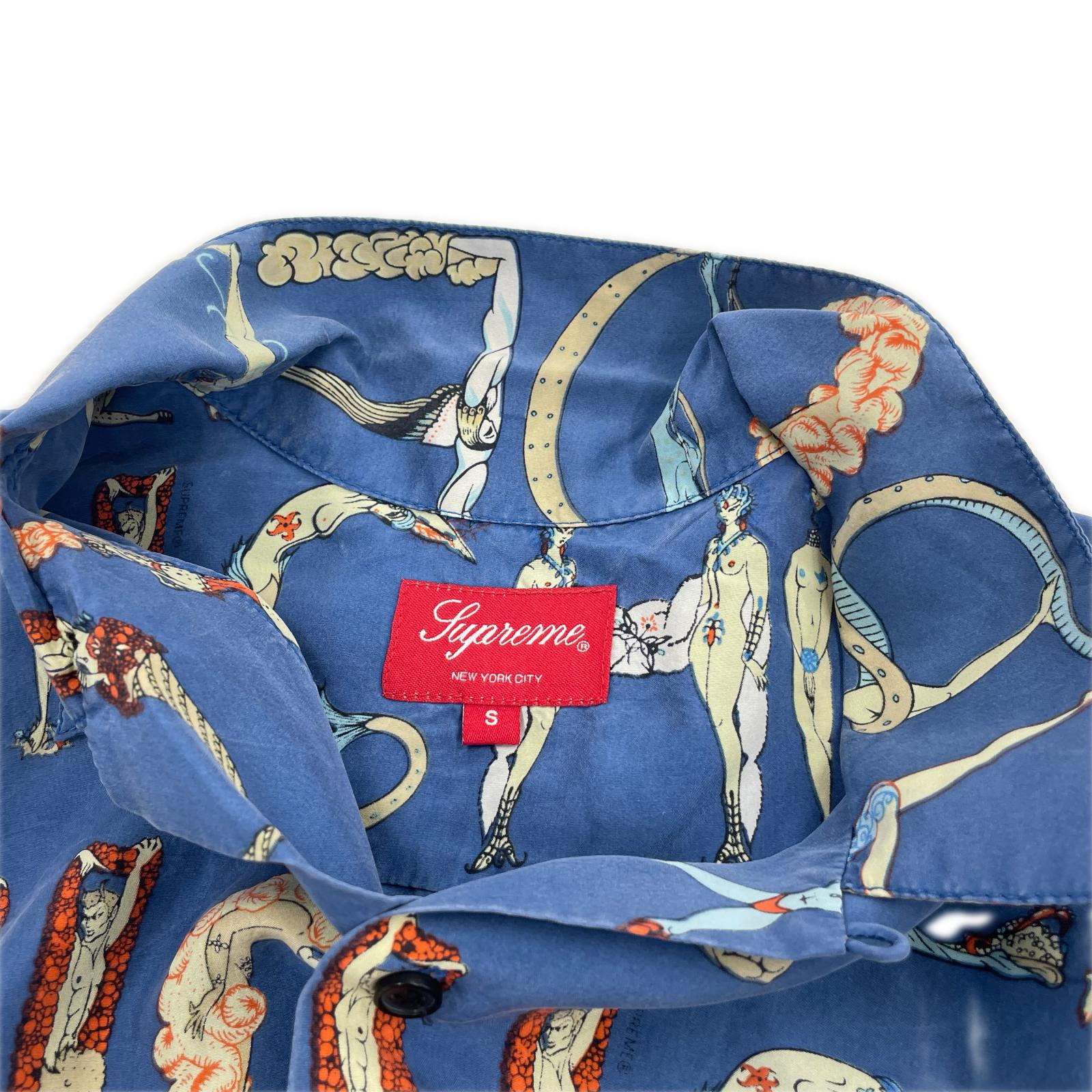 半袖シャツ 18SS Alphabet Silk Shirt　青（S） S ブルー