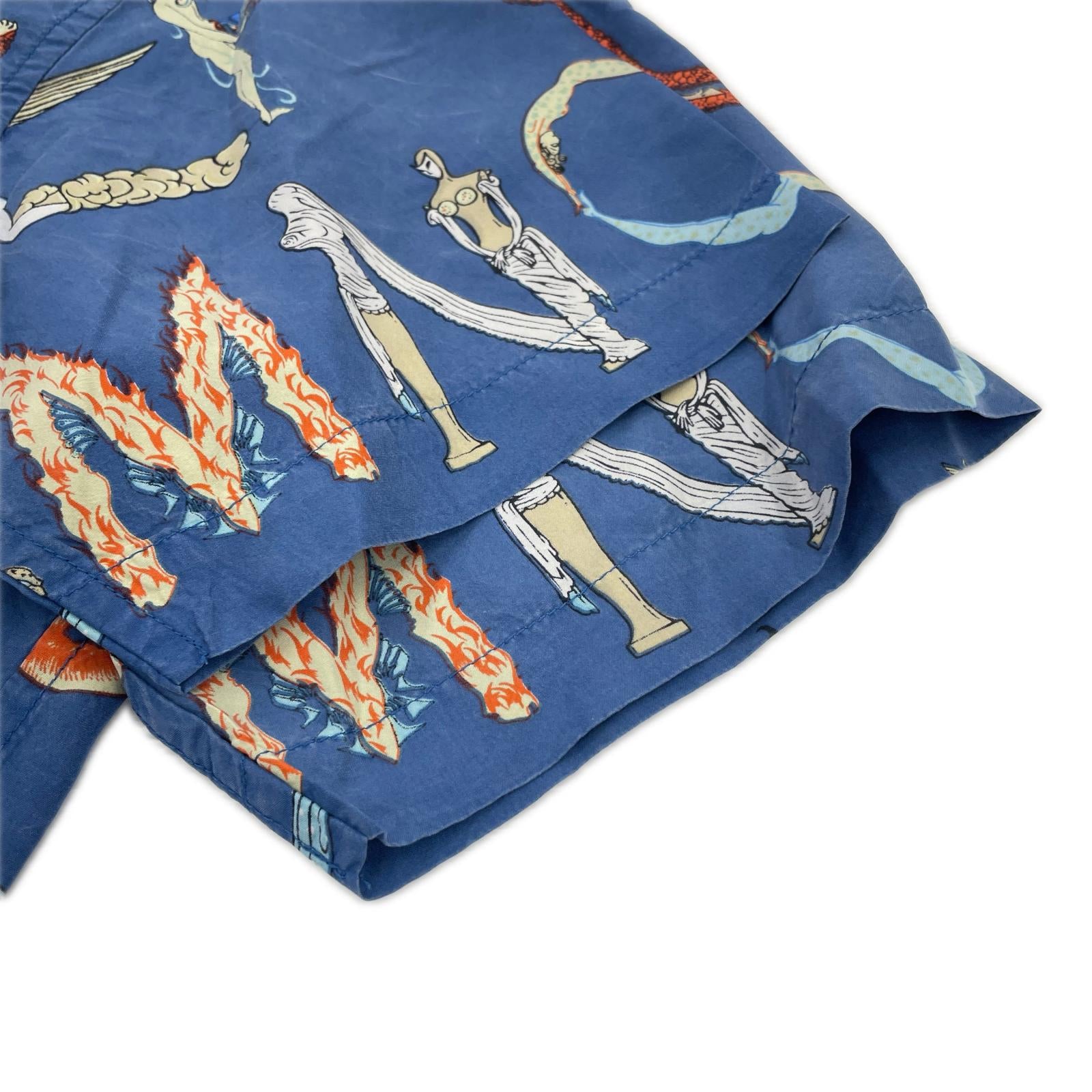 半袖シャツ 18SS Alphabet Silk Shirt　青（S） S ブルー
