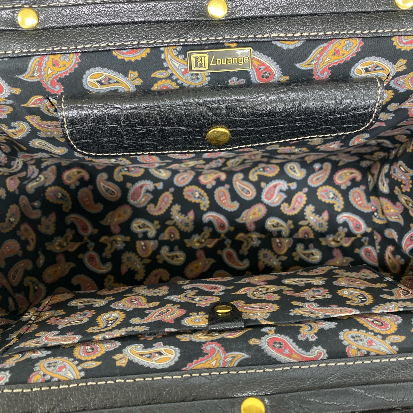 その他バッグ Louange ダレスバッグBK 中ペイズリー柄 ブラック