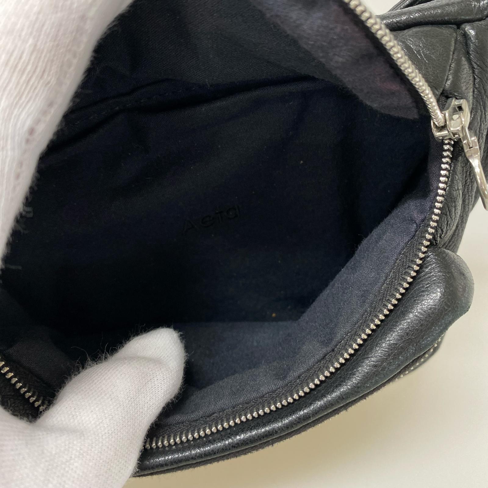ショルダーバッグ Aeta waist pouch ディアスキン ウエストポーチ 黒 ブラック