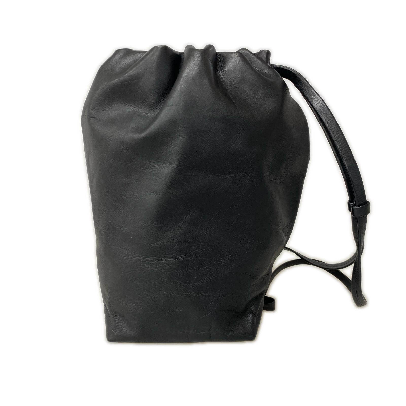 ショルダーバッグ Aeta ワンショルダー巾着バッグ 黒 ブラック