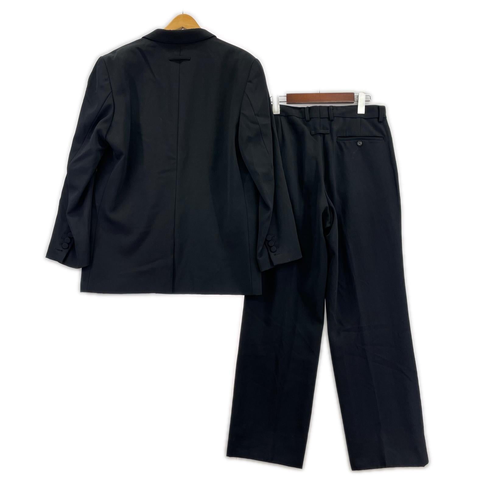 ジャケット JEAN PAUL GAULTIER ウールギャバ くるみボタン セットアップ 48 黒 ブラック
