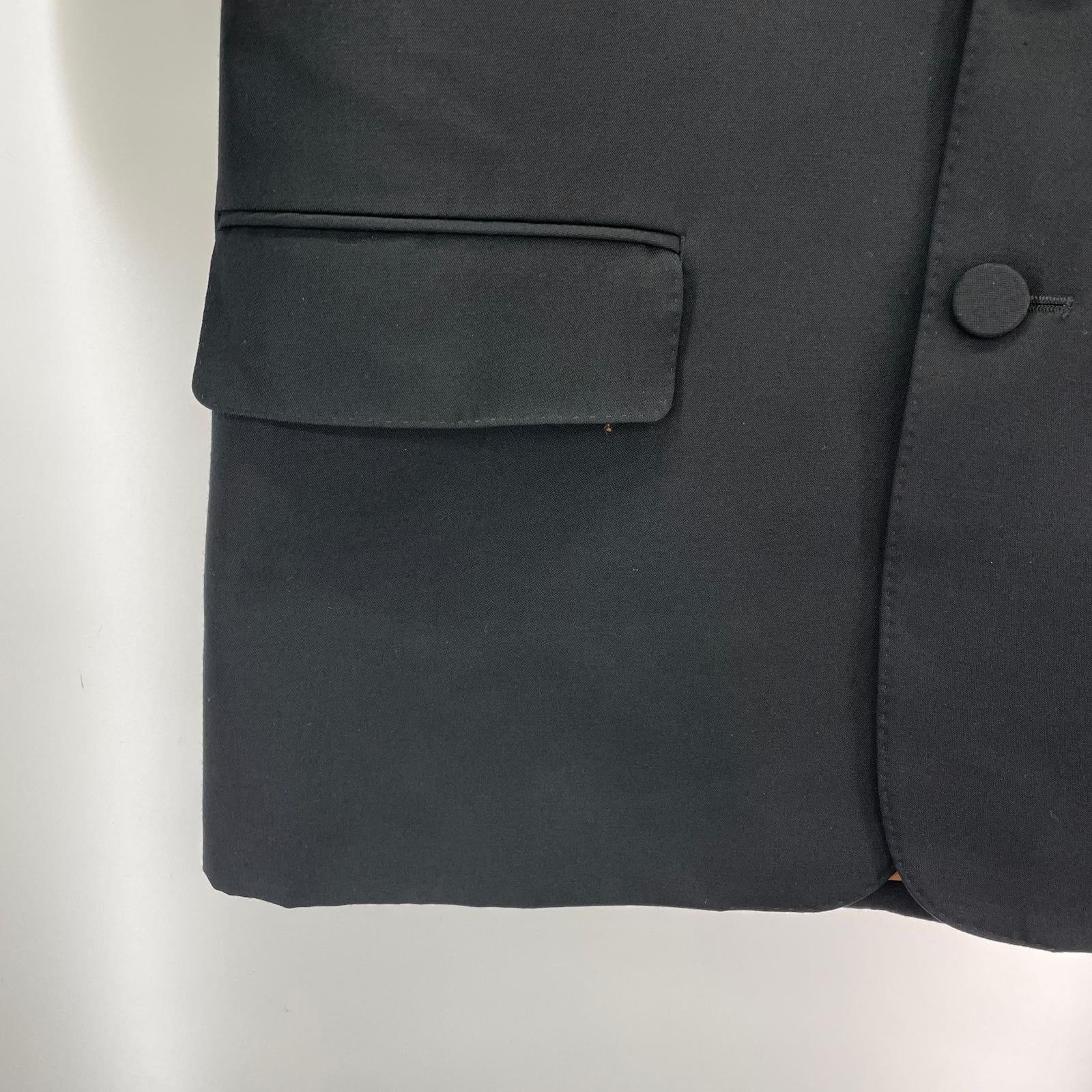ジャケット JEAN PAUL GAULTIER ウールギャバ くるみボタン セットアップ 48 黒 ブラック