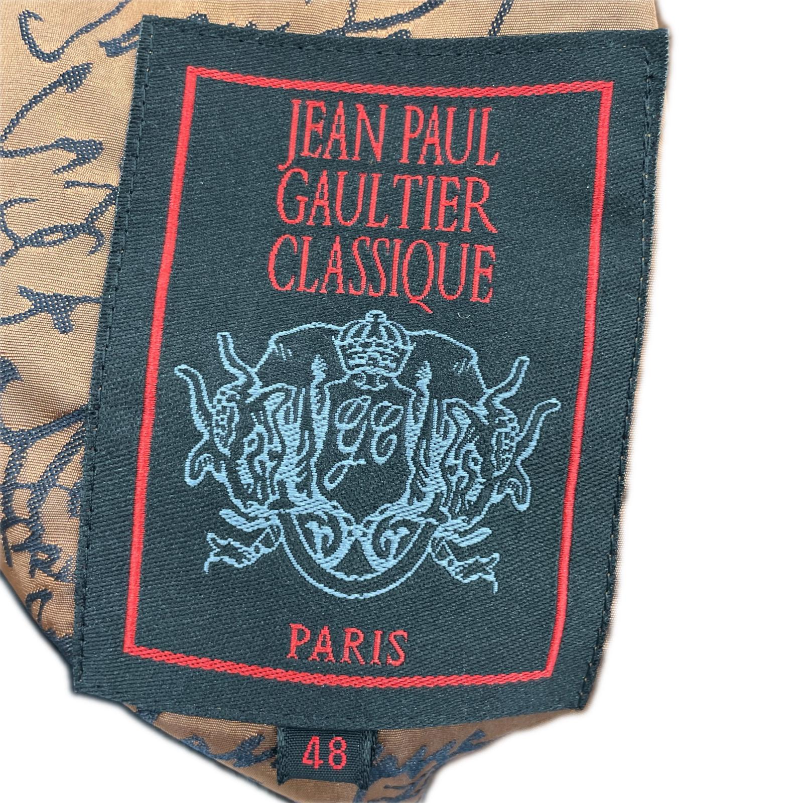 ジャケット JEAN PAUL GAULTIER ウールギャバ くるみボタン セットアップ 48 黒 ブラック