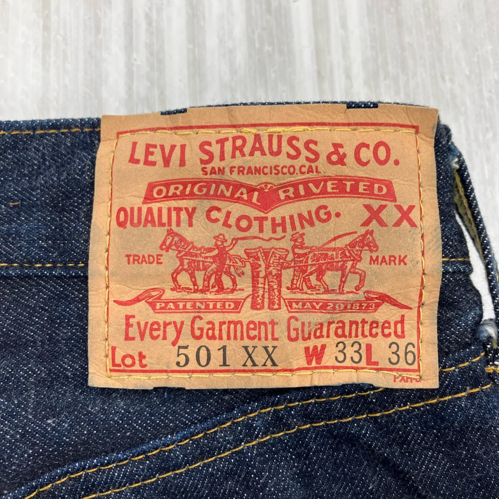 デニムパンツ 90s USA製 バレンシア 501XX 501-0003 濃紺 33 ネイビー
