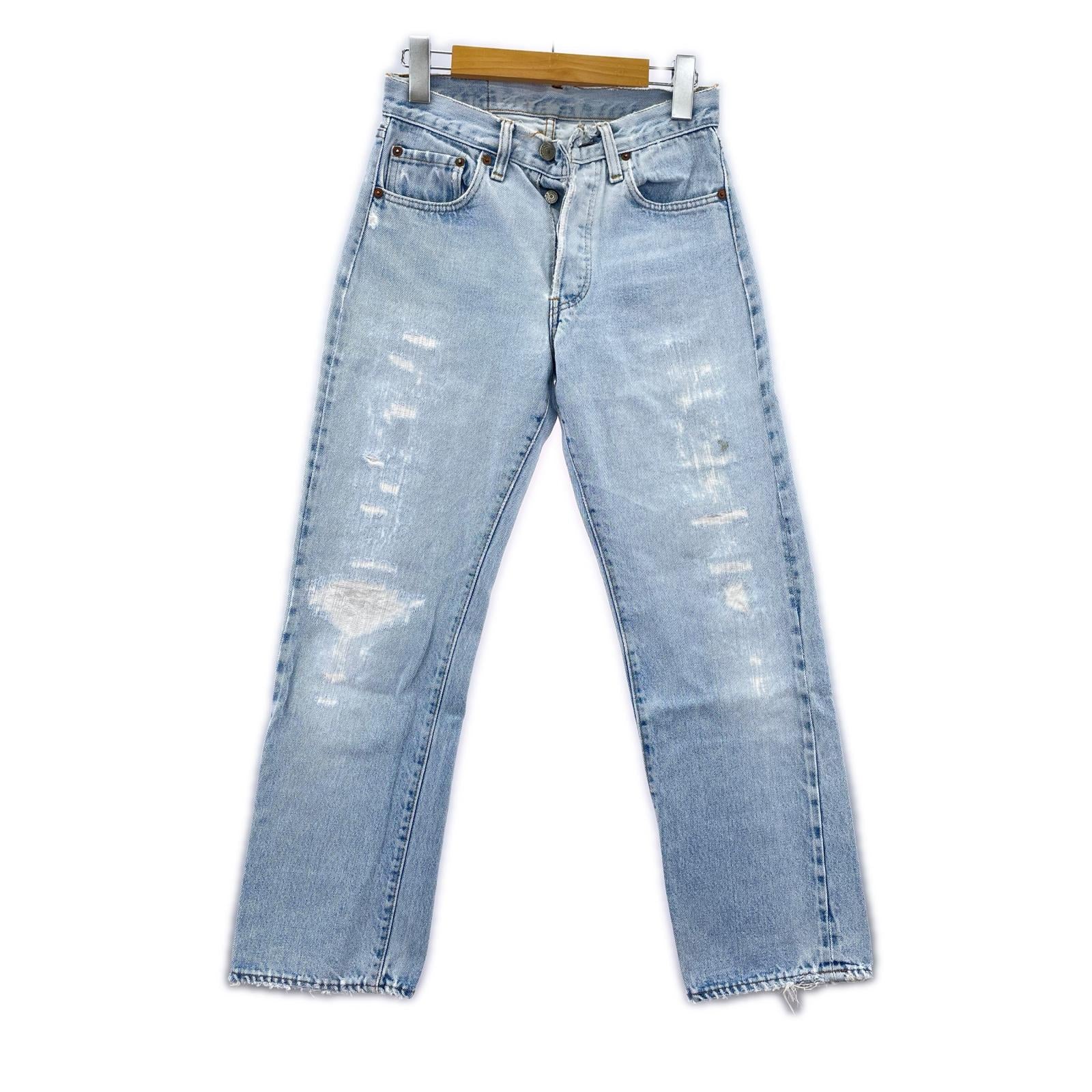 デニムパンツ 70s 501 66後期 ボタン裏6 実寸W27 ブルー