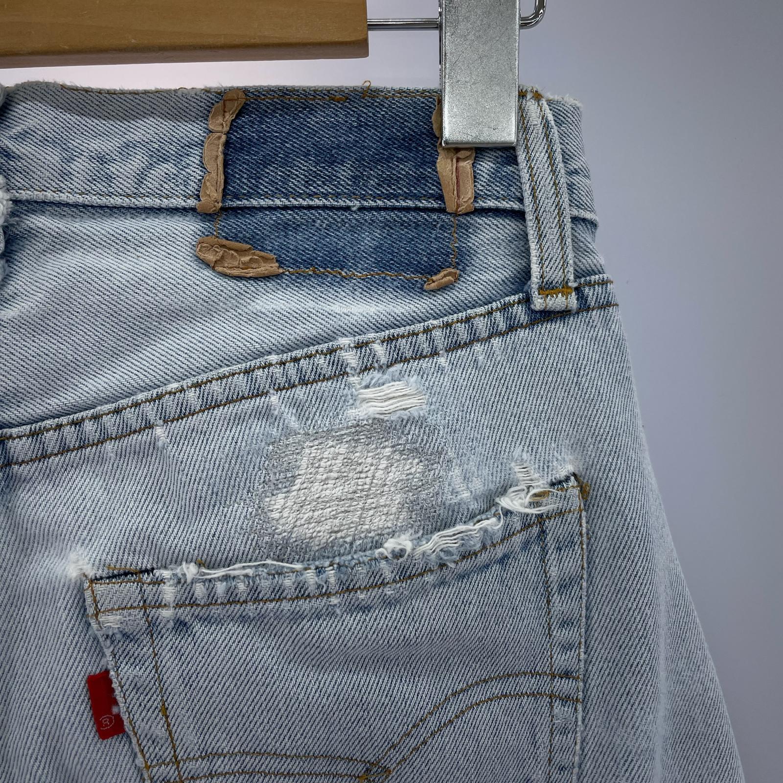 デニムパンツ 70s 501 66後期 ボタン裏6 実寸W27 ブルー
