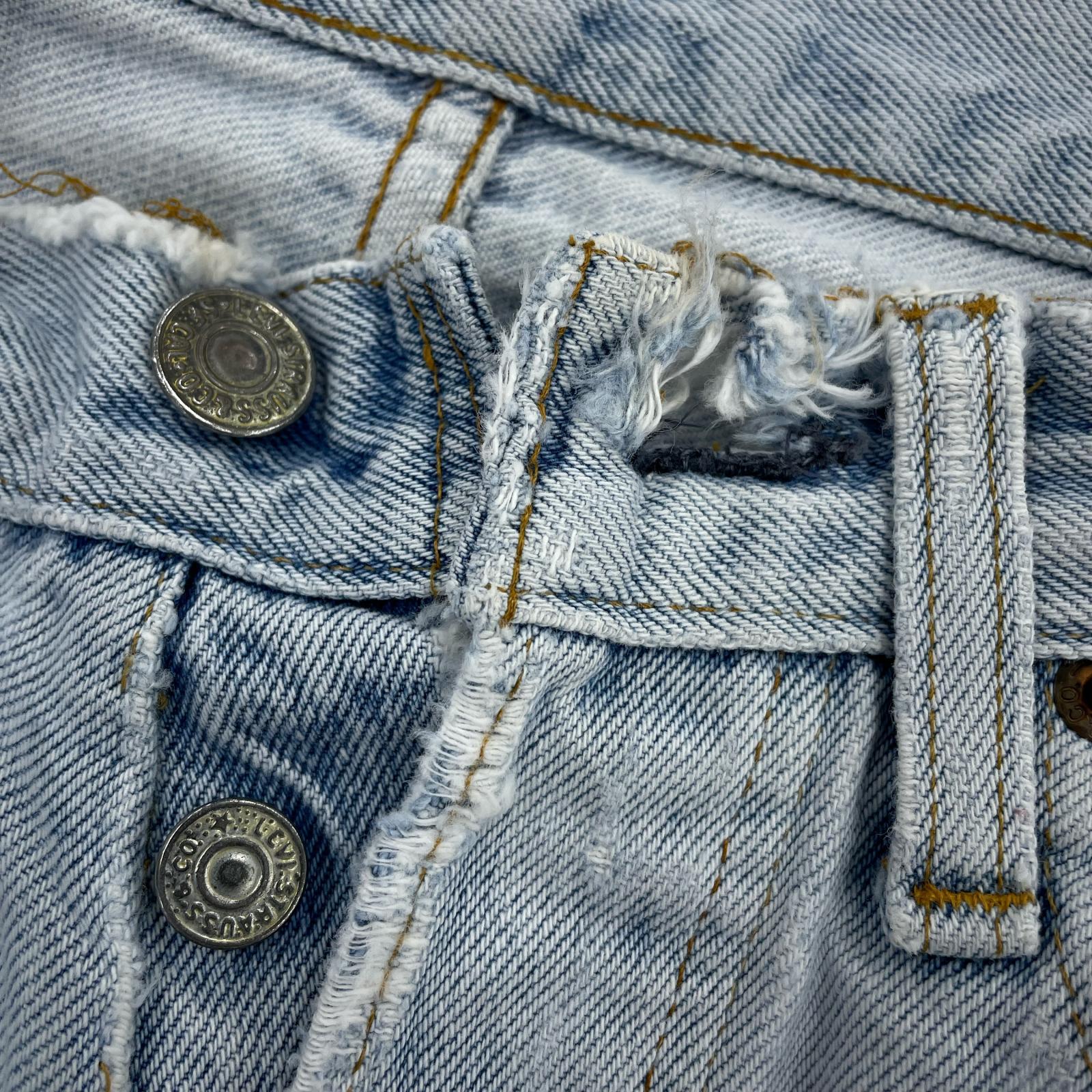 デニムパンツ 70s 501 66後期 ボタン裏6 実寸W27 ブルー