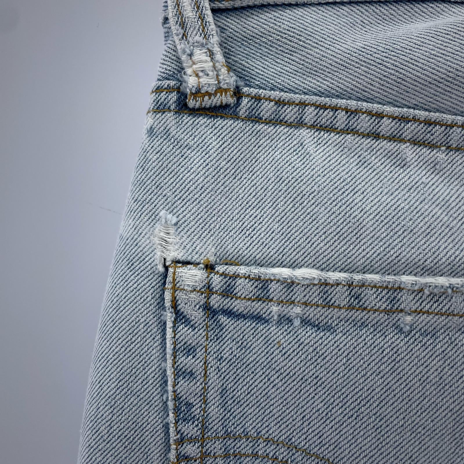 デニムパンツ 70s 501 66後期 ボタン裏6 実寸Ｗ27 ブルー