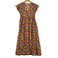ワンピース 花柄 ﾐﾓﾚ丈ﾜﾝﾋﾟｰｽ (34) 34 レッド