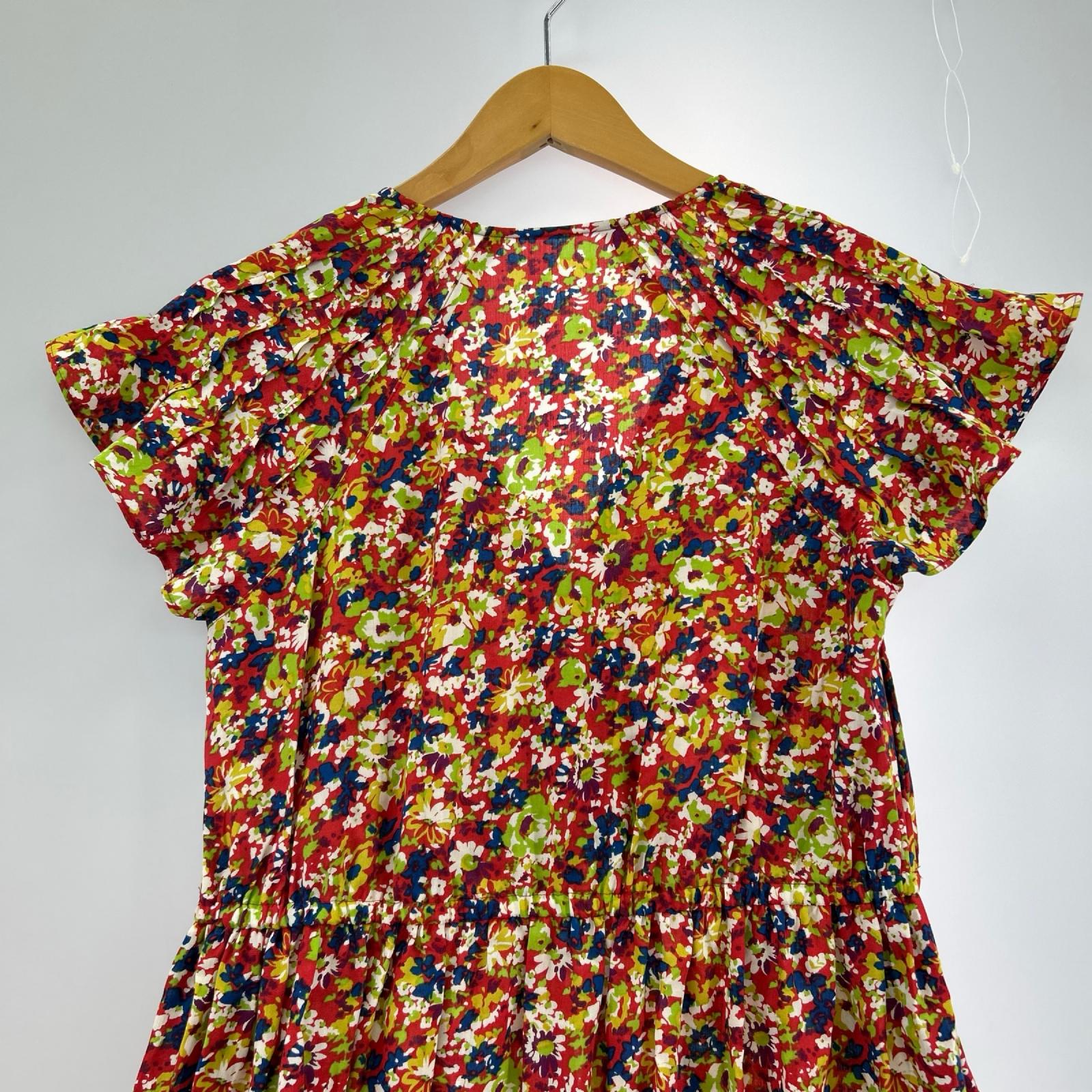 ワンピース 花柄 ﾐﾓﾚ丈ﾜﾝﾋﾟｰｽ (34) 34 レッド