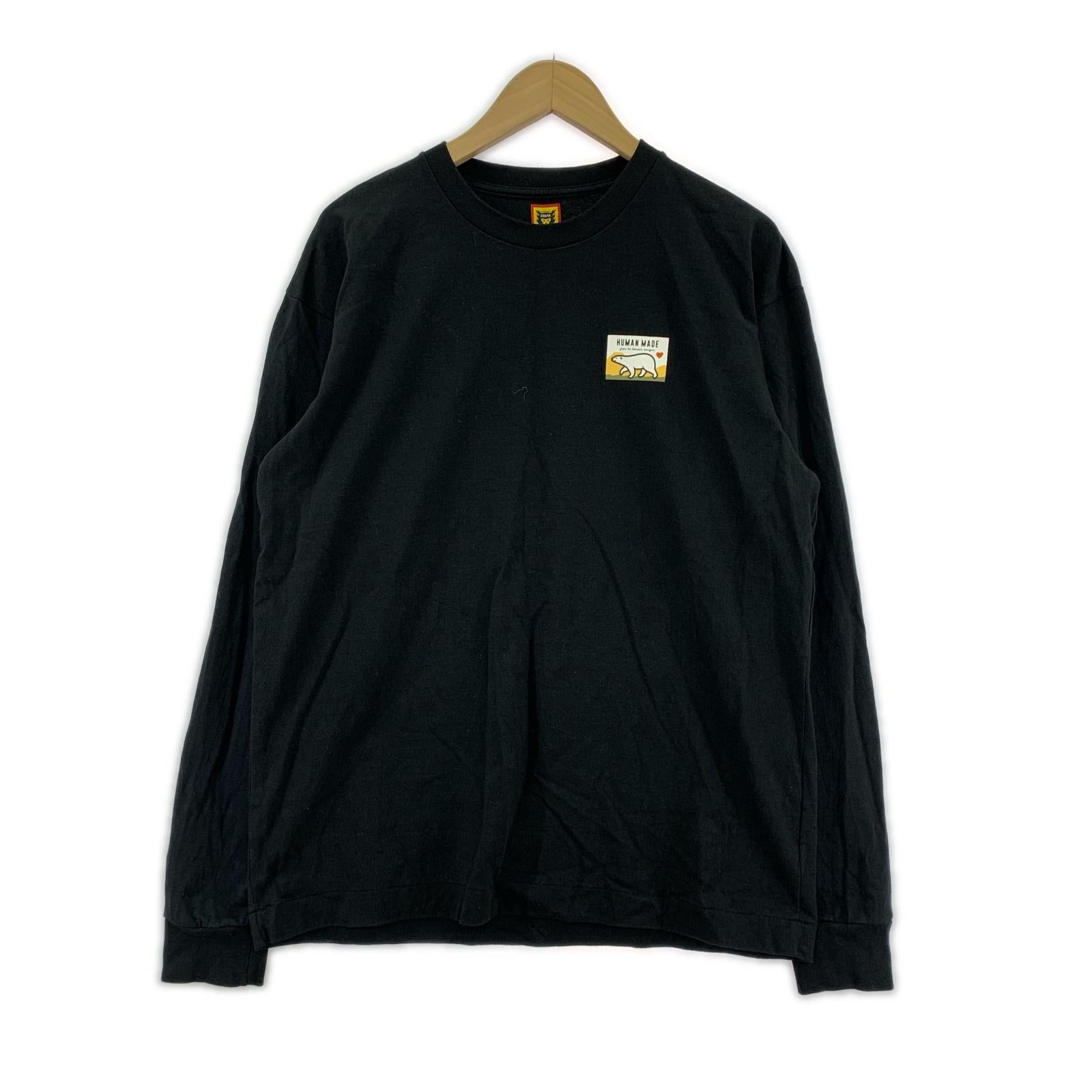 長袖Ｔシャツ シロクマ L/SプリントTEE L ブラック L ブラック
