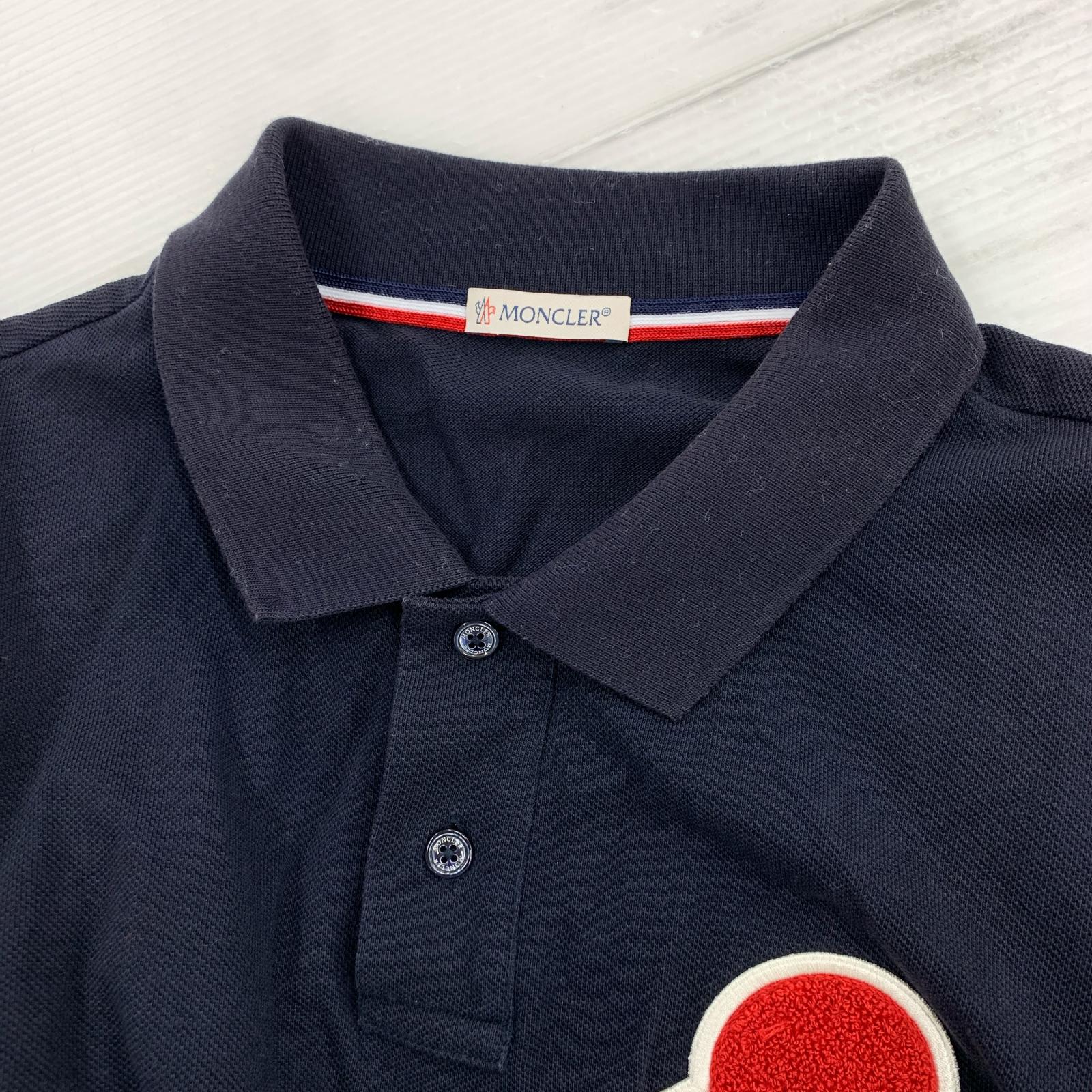 ポロシャツ デカワッペン L ネイビー L