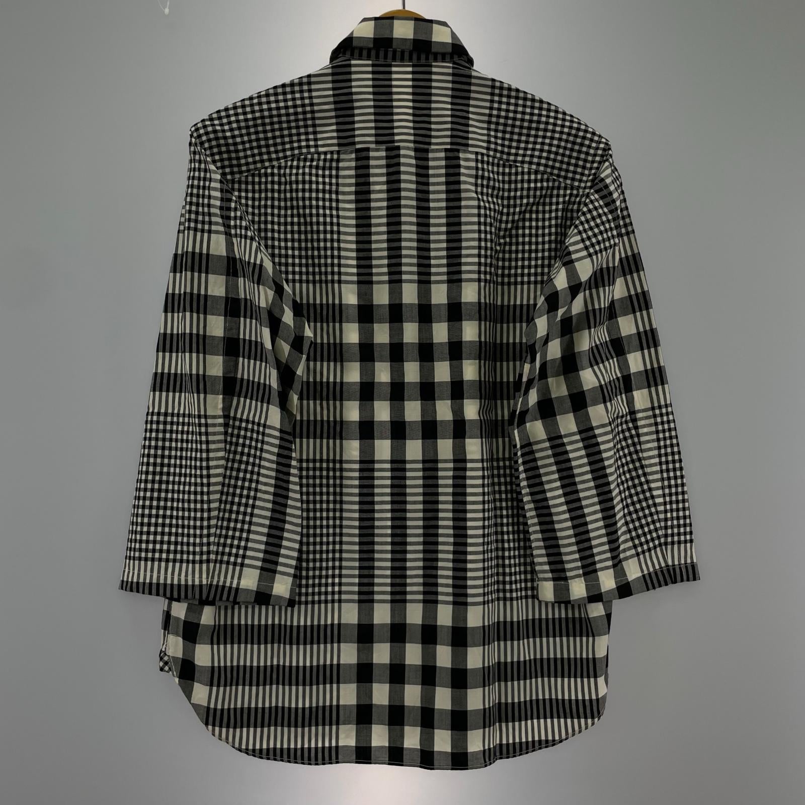 長袖シャツ m's braque ウールチェックパターンシャツ 36 36