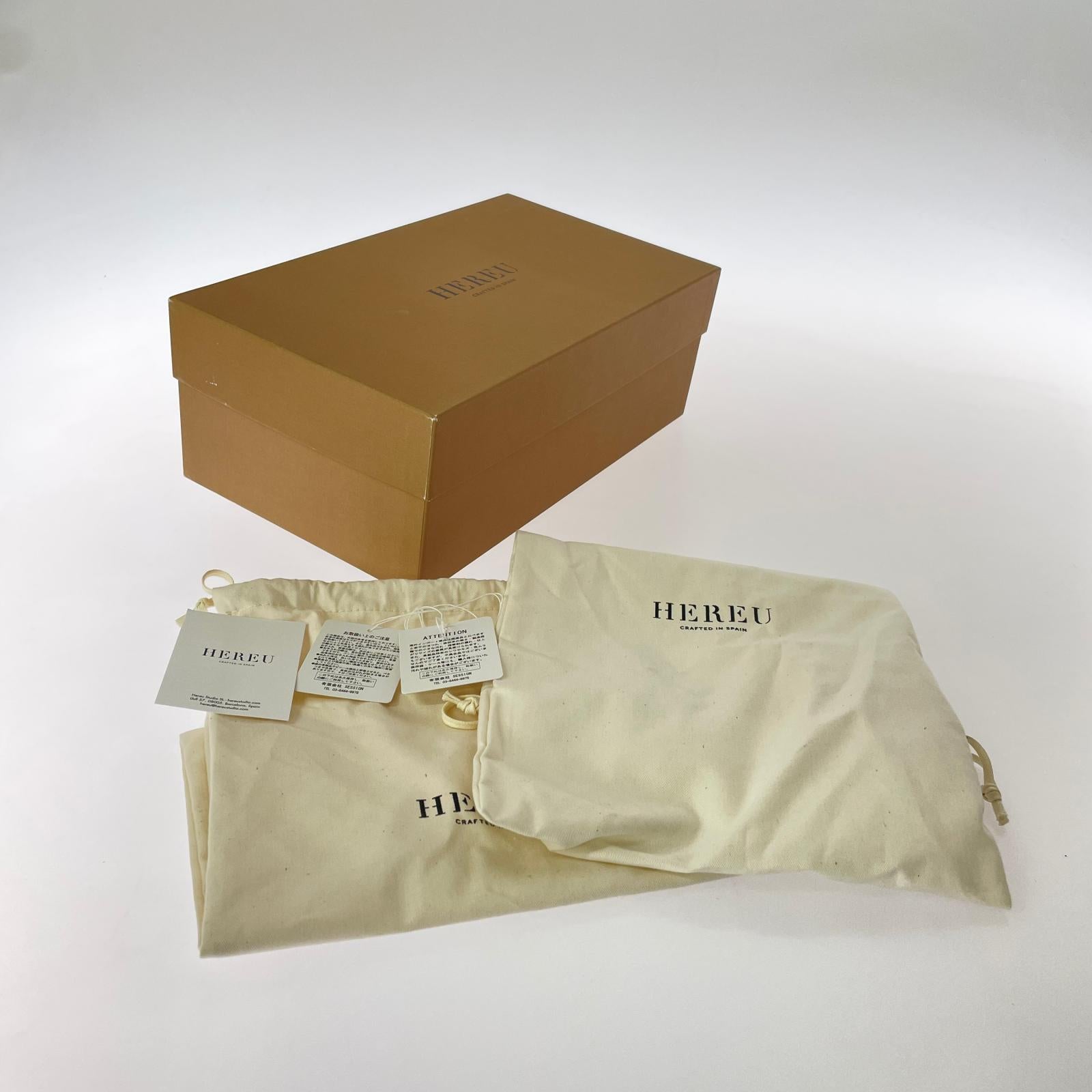 シューズ HEREU ALBER Tバーローファー 茶 (39) 39 ブラウン