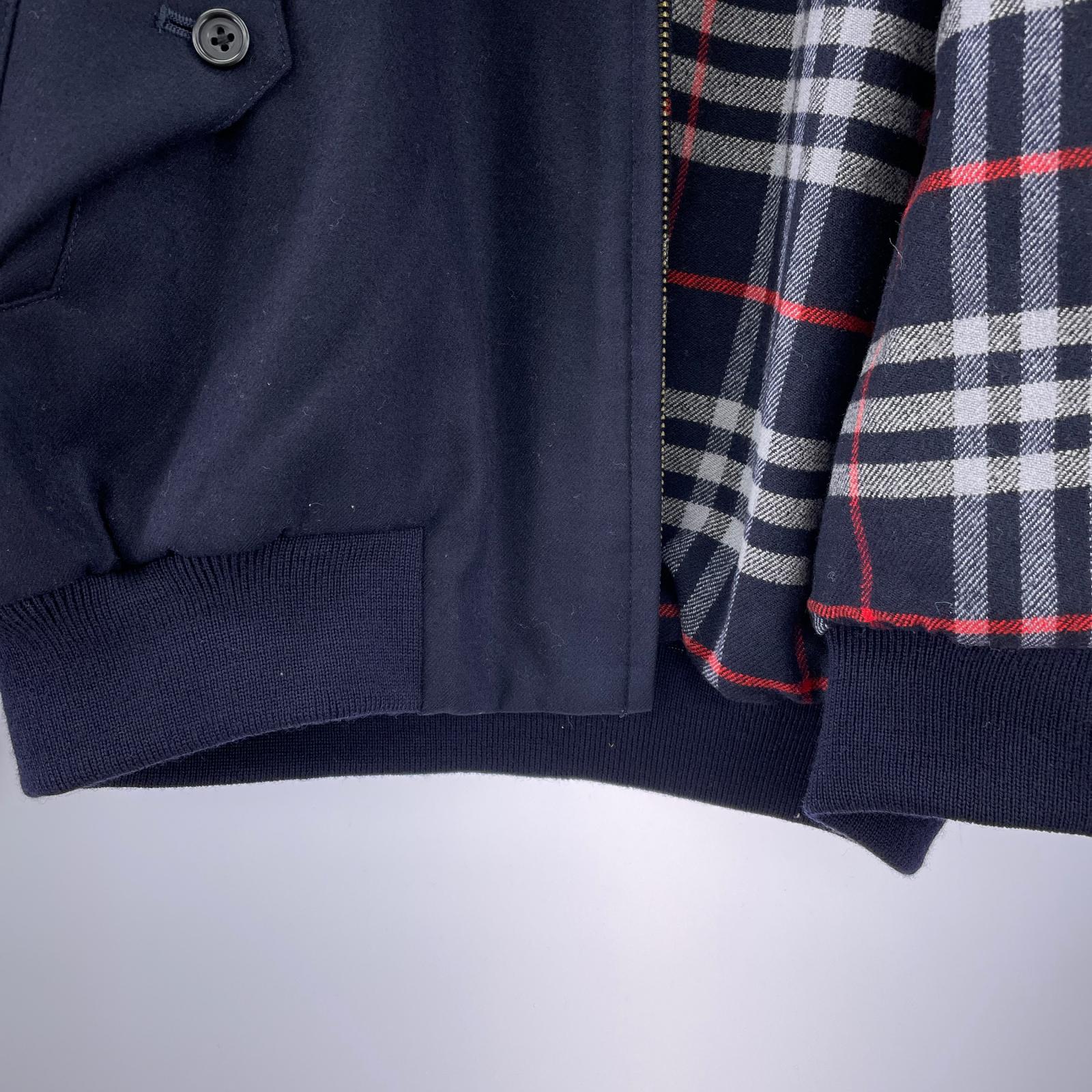 ジャケット BURBERRY ウールハリントンジャケット ネイビー