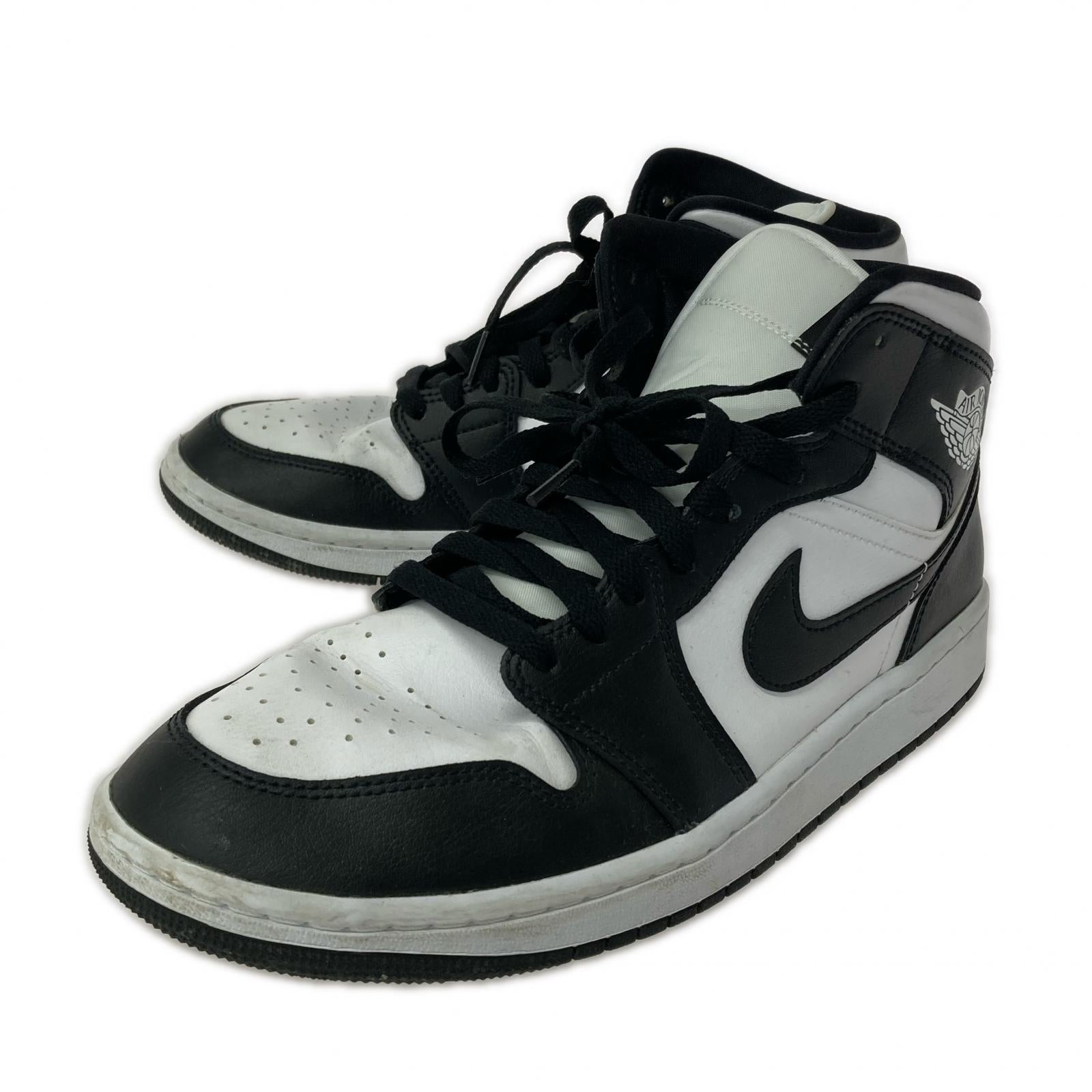 スニーカー WMNS AIR JORDAN 1 MID 28.0cm ブラック/ホワイト 28cm (US10 UK9 1/2 EU46)