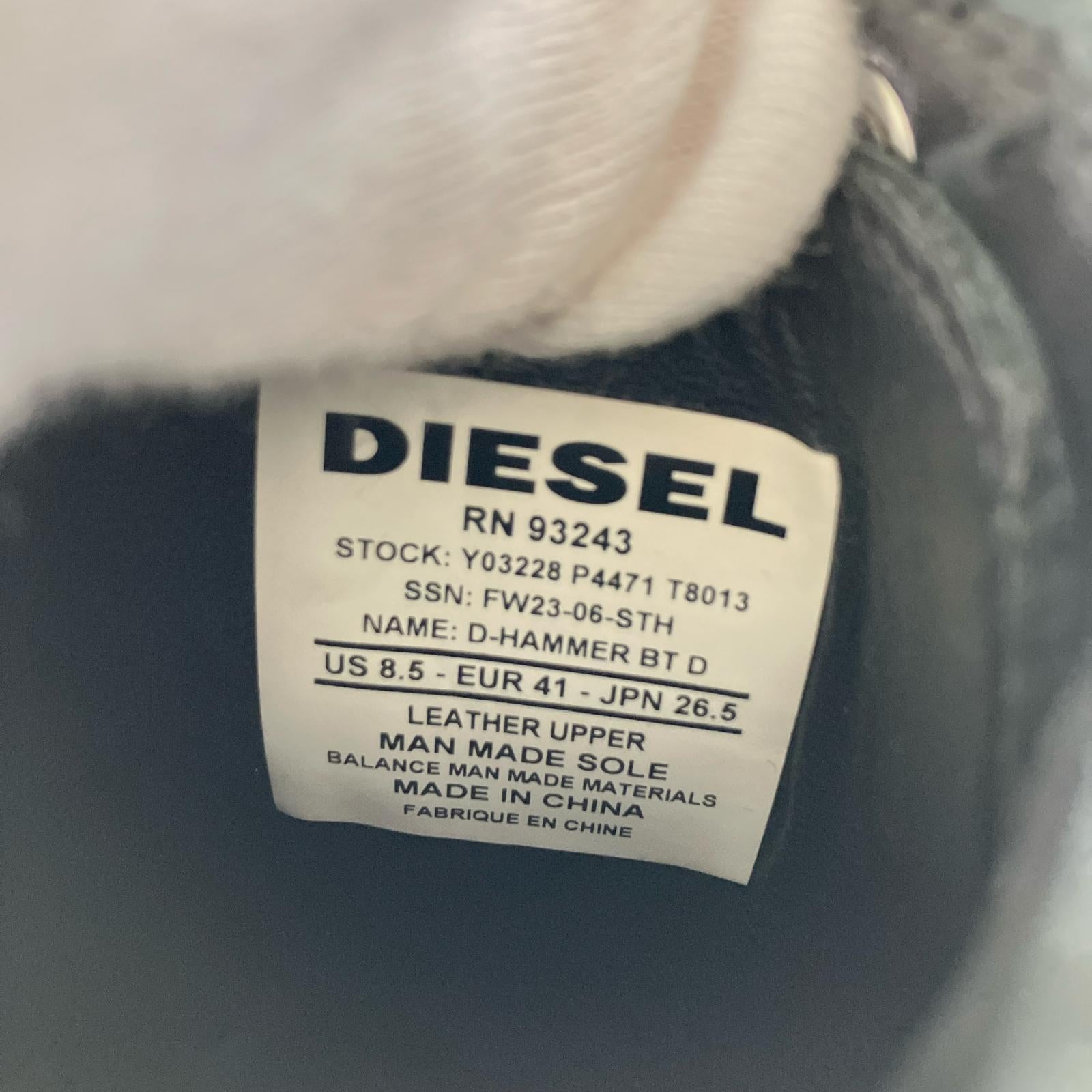 ブーツ DIESEL D-HAMMER BT D レースアップブーツ 41 黒 26.5cm (US8 1/2 UK8 EU43) ブラック