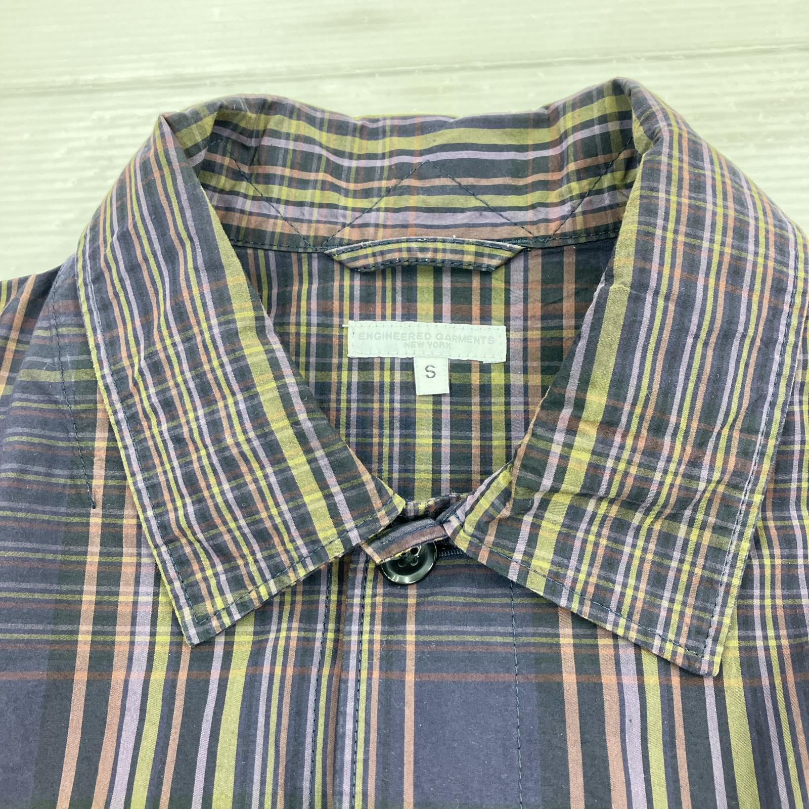 長袖シャツ Engineered Garments チェック エクスプローラーシャツジャケット S 紺 S
