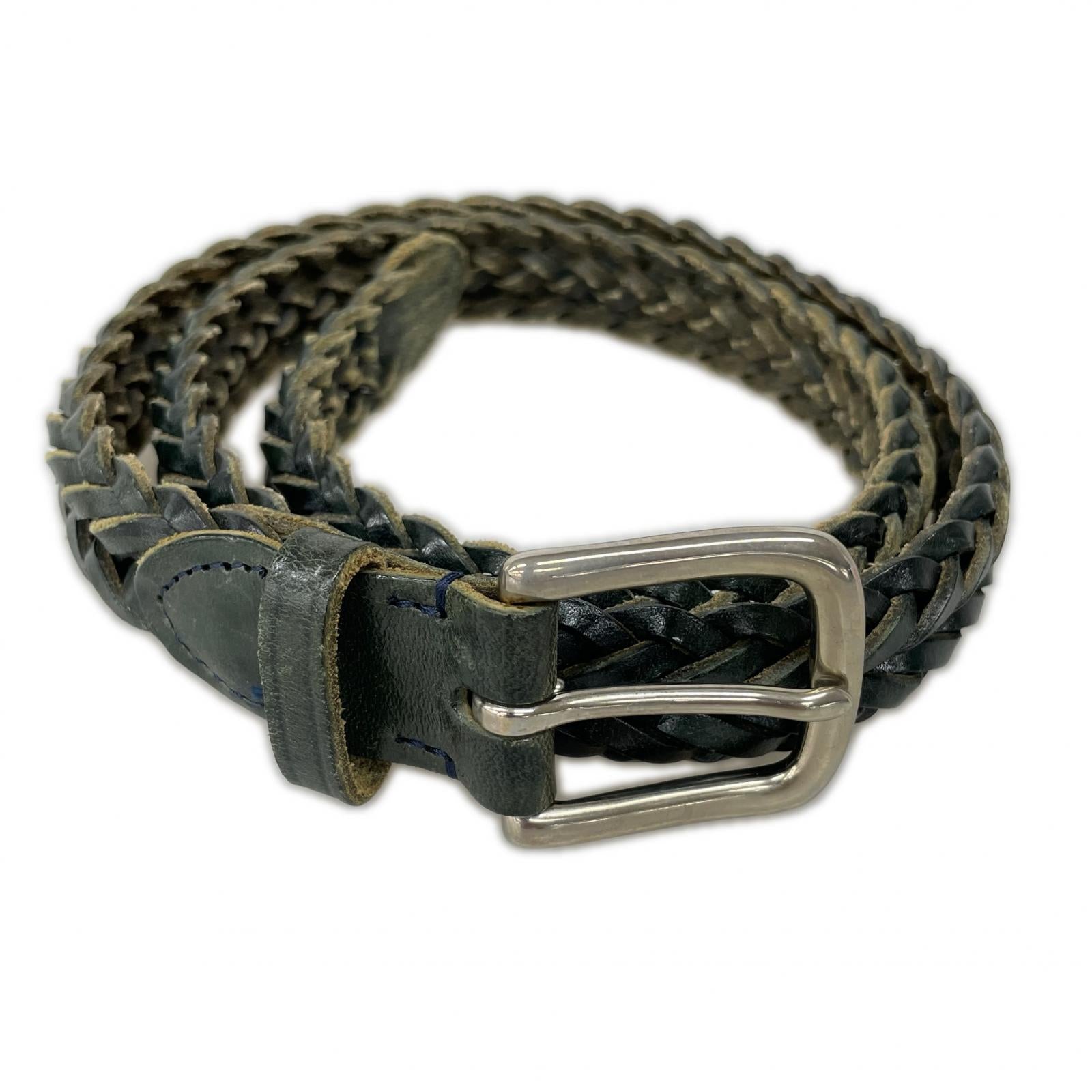 その他アクセサリー メッシュレザーベルト 緑 グリーン