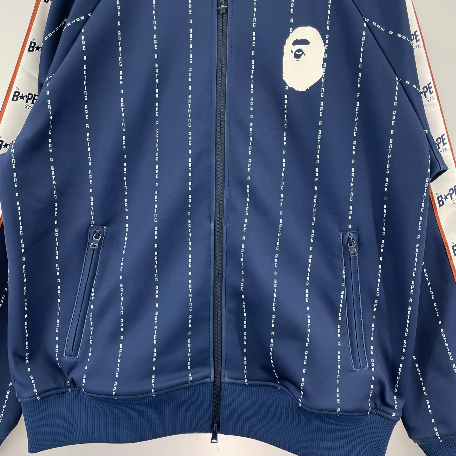 ジャケット ストライプジャケット 青 M M ブルー