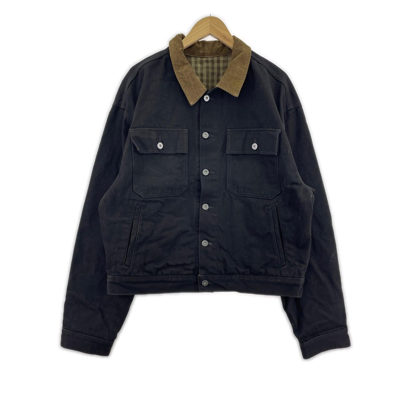 デニムジャケット YEEZY season6 denim flannel jacket 黒（S） S ブラック