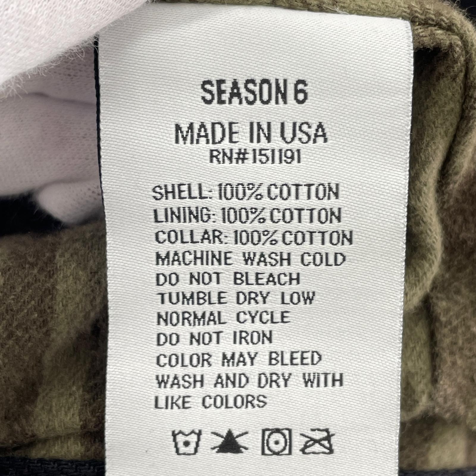 デニムジャケット YEEZY season6 denim flannel jacket 黒（S） S ブラック