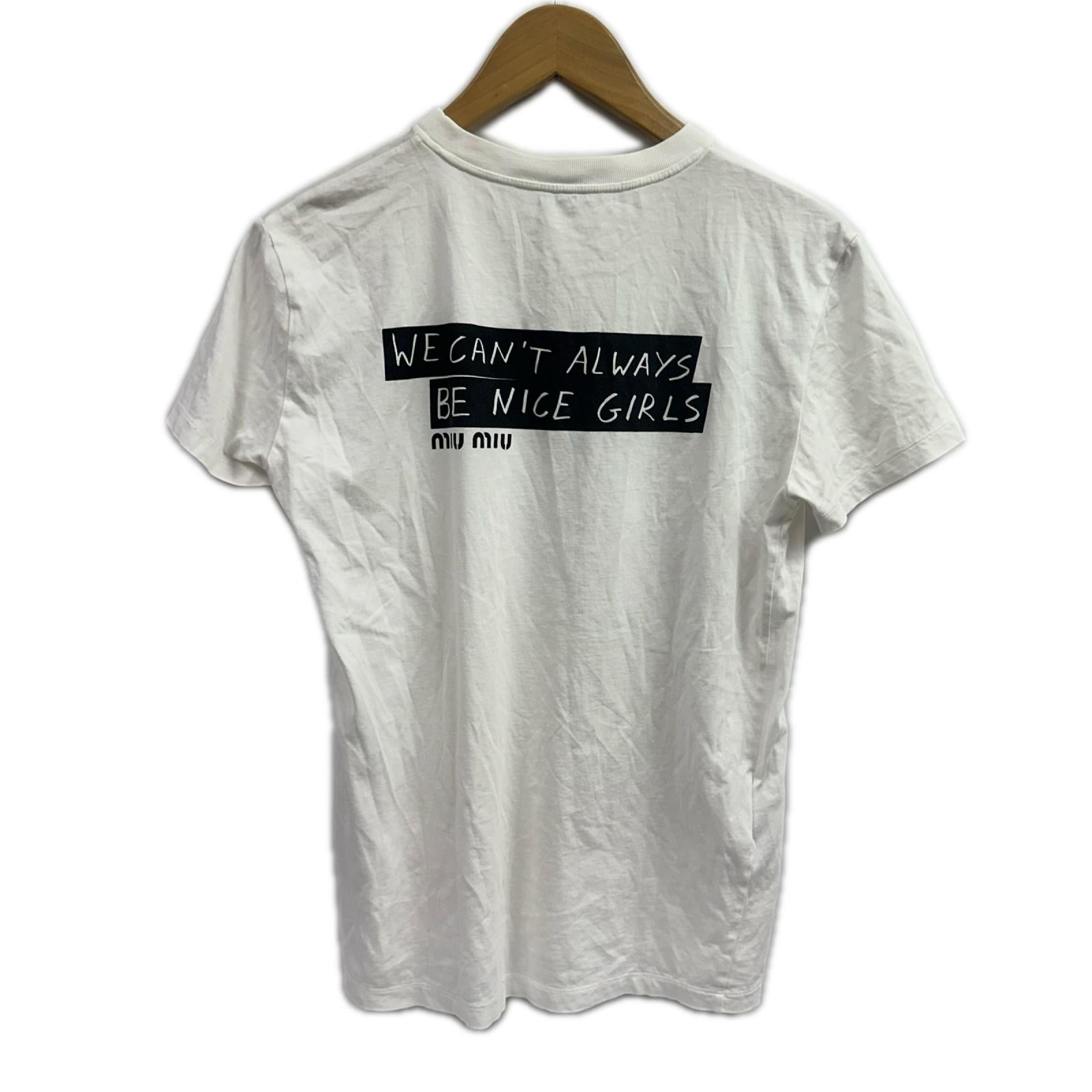 Miu Miu/プリントtシャツ/S/白
