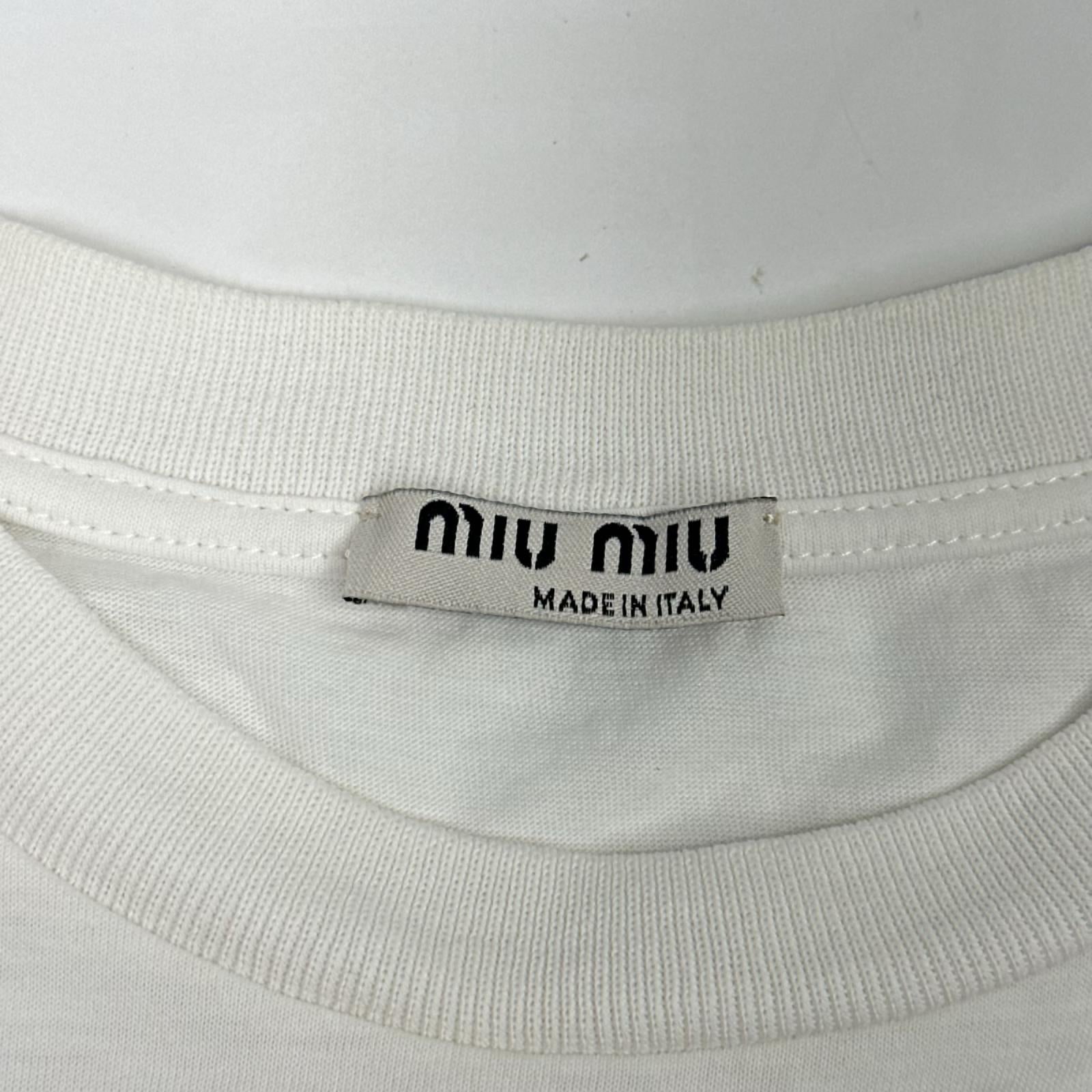 Miu Miu/プリントtシャツ/S/白