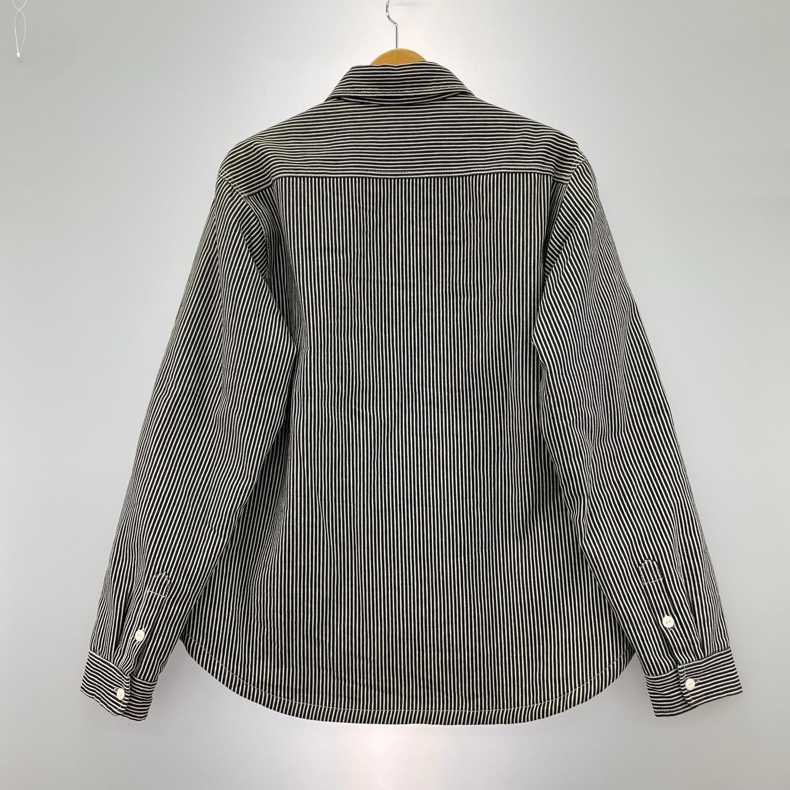 長袖シャツ AT-DIRTY/中綿入りヒッコリーストライプシャツ/サイズL L ブラック
