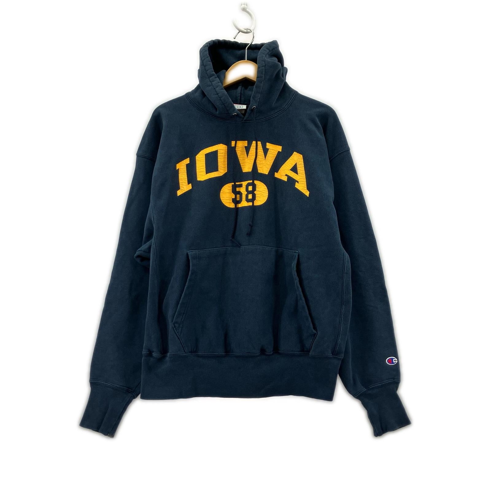 パーカー 00s REVERSE WEAVE IOWA ネイビー　（L） L ネイビー