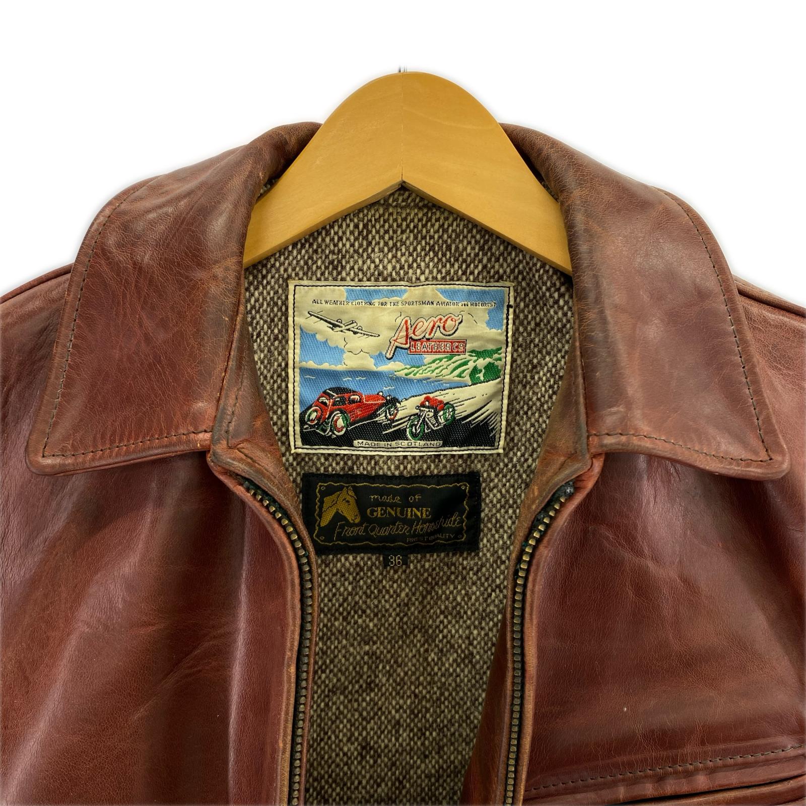 ジャケット Aero Leather ハイウェイマン ブラウン 36 36 ブラウン