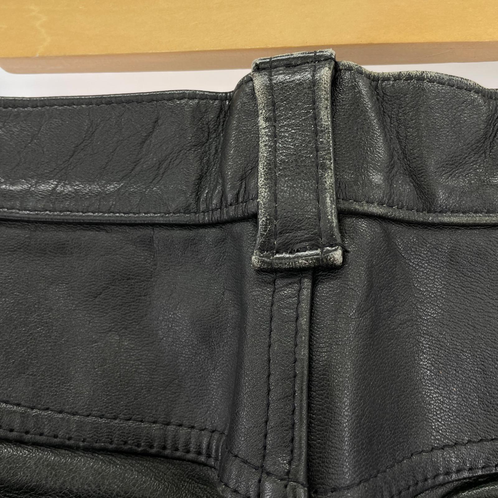 パンツ VIA USA製 レザーパンツ (31) 黒 31 ブラック