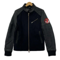 ライダースジャケット Jackrose ROLLING STONES 袖レザーライダース ブラック