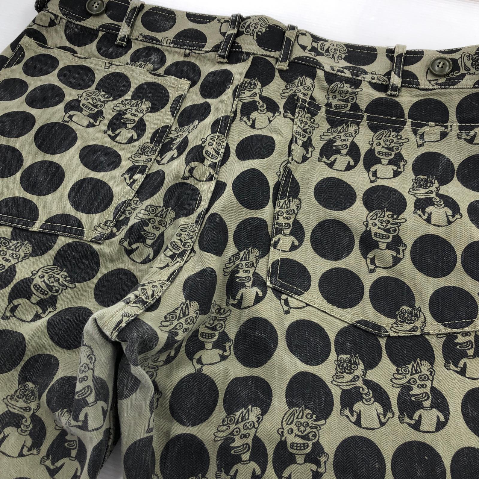 パンツ EYES SUIT 総柄クロップドパンツ S オリーブ S