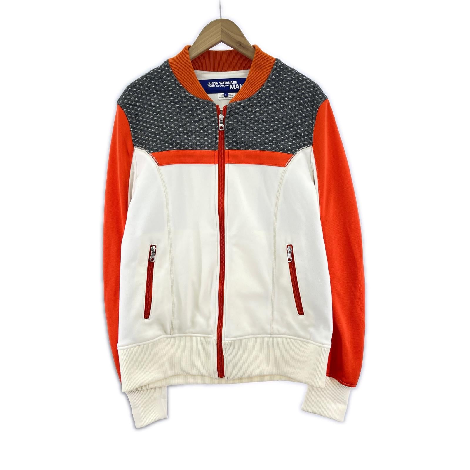 ジャケット 17AW バーズアイ切替 トラックジャケット L 白×オレンジ L
