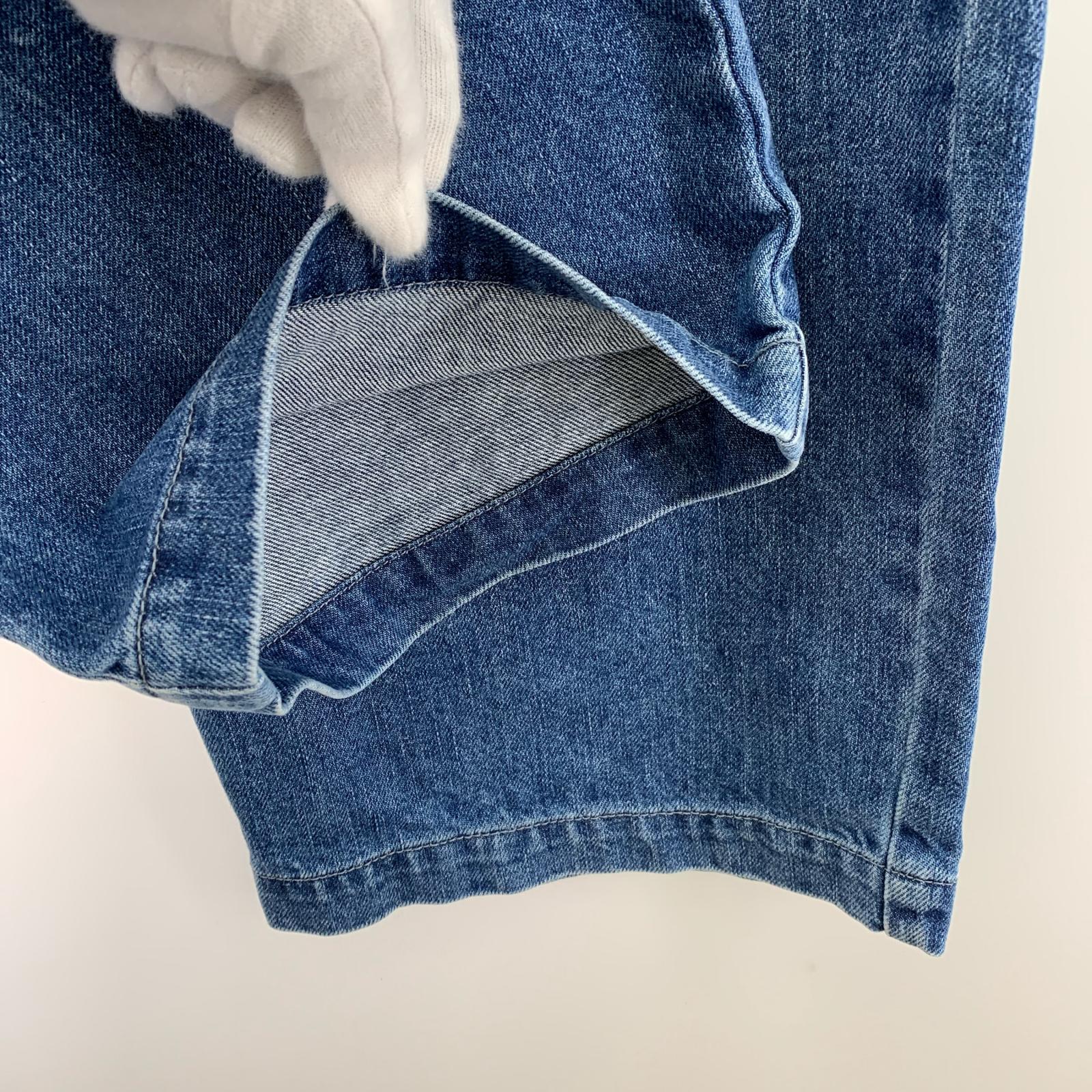 デニムパンツ LEATHER BELTED ONEWASH PANTS 1 ブルー