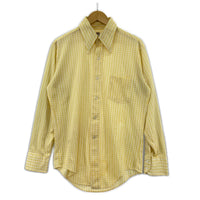 長袖シャツ 70s MONTGOMERY WARD ポリ/レーヨン 千鳥 シャツ イエロー イエロー