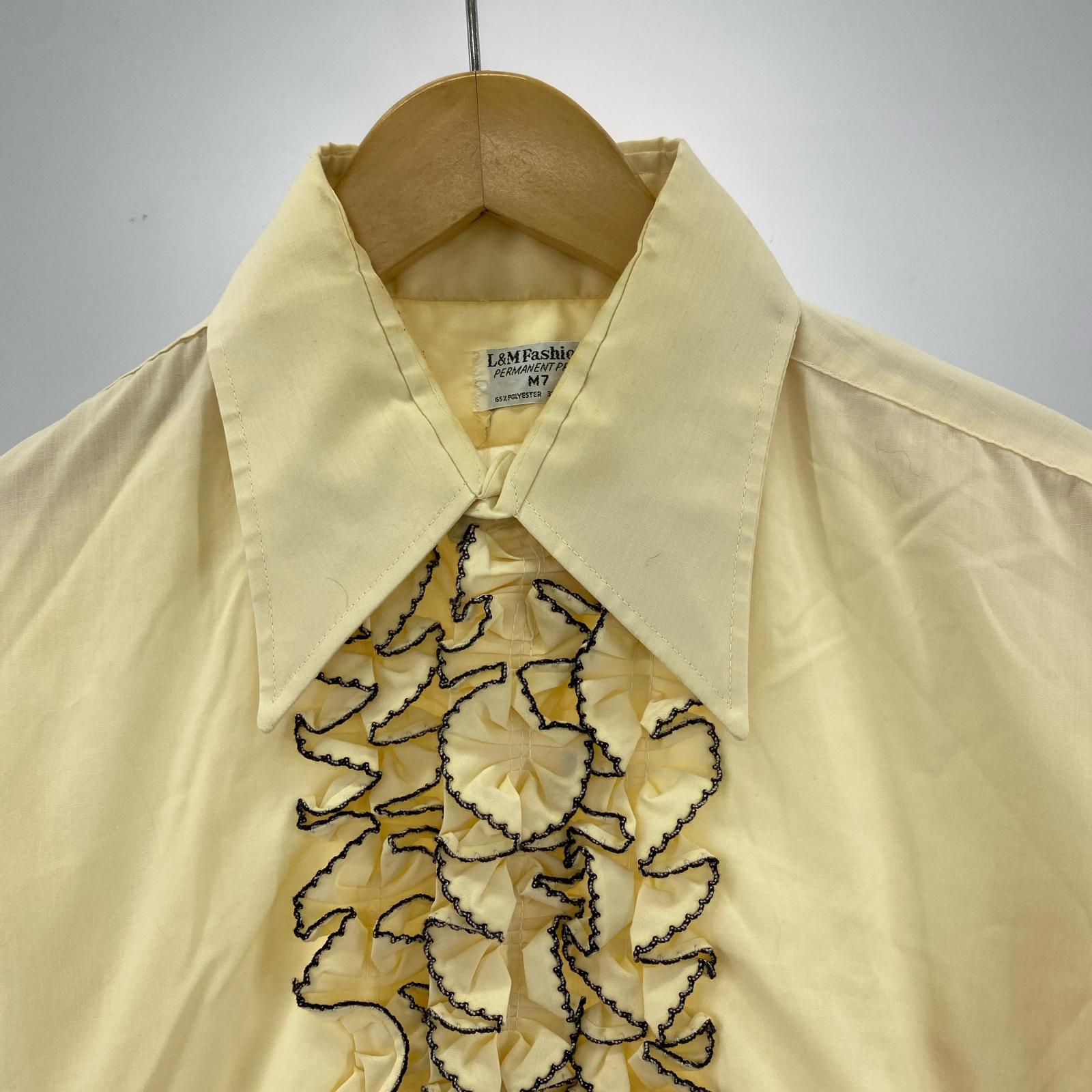 長袖シャツ 70s L＆M Fashions フリル L/Sシャツ イエロー イエロー
