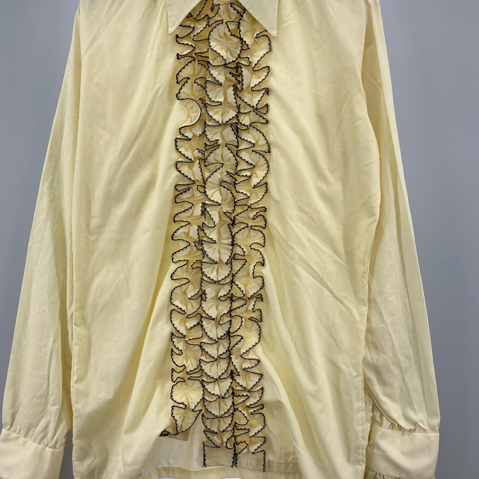 長袖シャツ 70s L＆M Fashions フリル L/Sシャツ イエロー イエロー